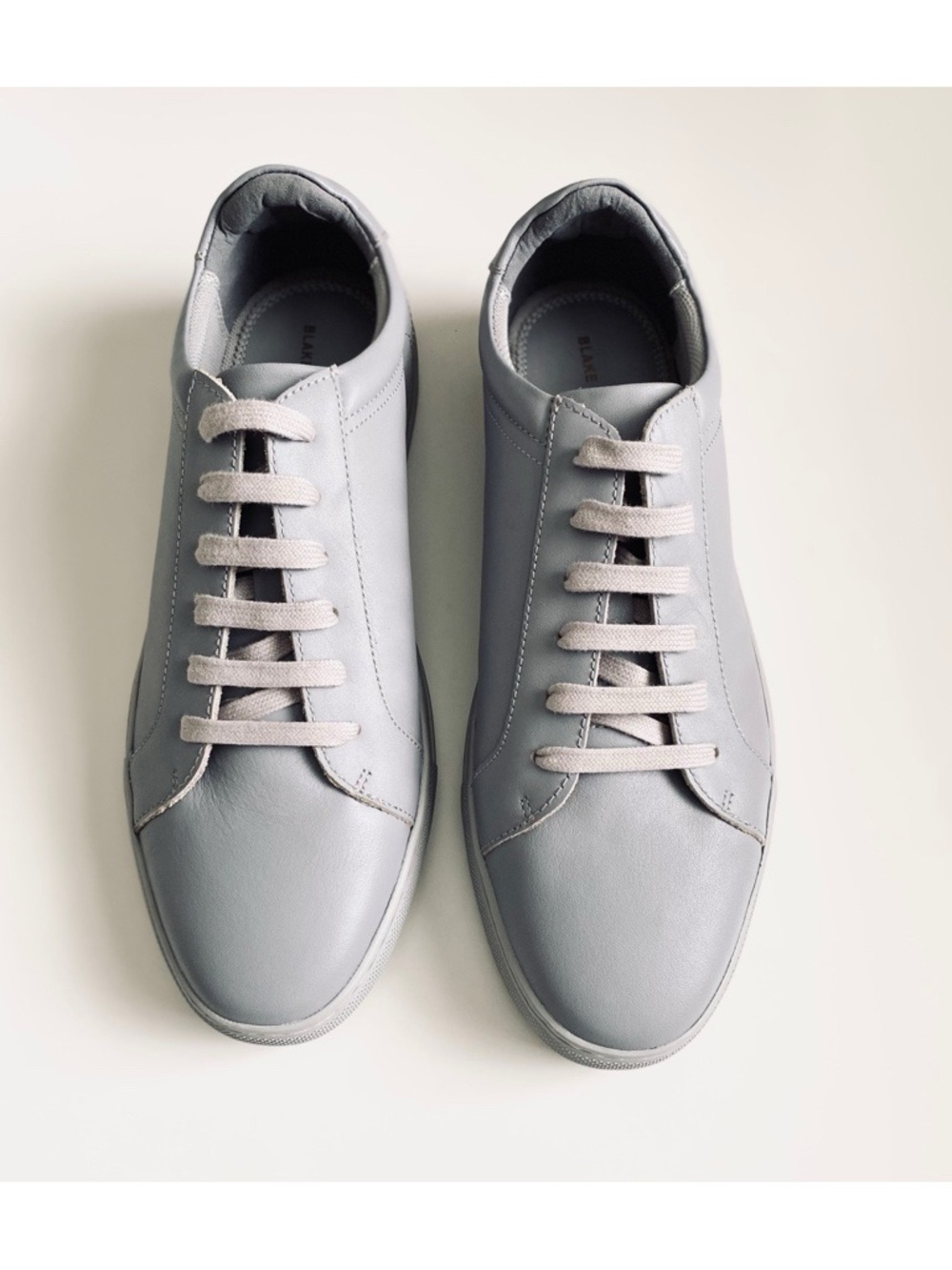 Blake McKay Men’s S1 Jay Low Top Leather Sneaker- Grey Leather- Sz 10.5